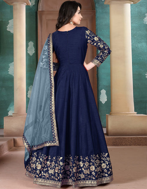 Maroon Silk Anarkali Anarkali Closure View